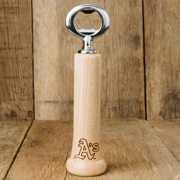 Thompson Mug Co. - Dugout Mugs Oakland Athletics "A's" Season Opener™ | Baseball Bat Handle Bottle Opener
