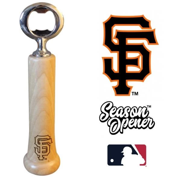 Thompson Mug Co. - Dugout Mugs San Francisco Giants "SF" Season Opener™ | Baseball Bat Handle Bottle Opener
