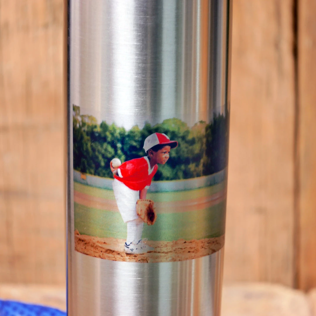 Thompson Mug Co. - Dugout Mugs Custom Mugs Put Your Photo On A Baseball Mom Metal Dugout Mug | Stainless Steel Baseball Bat Mug